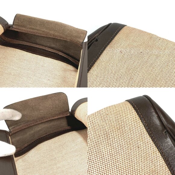 HERMES Equi Pouch Flap Bag Clutch bag Leather/Canvas Beige/Brown - Picture 15 of 15